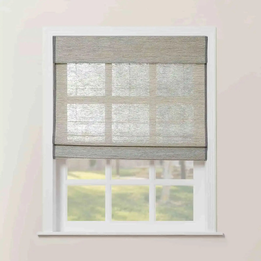 Rae Natural Ramie Flax Woven Wood Shades - Series C