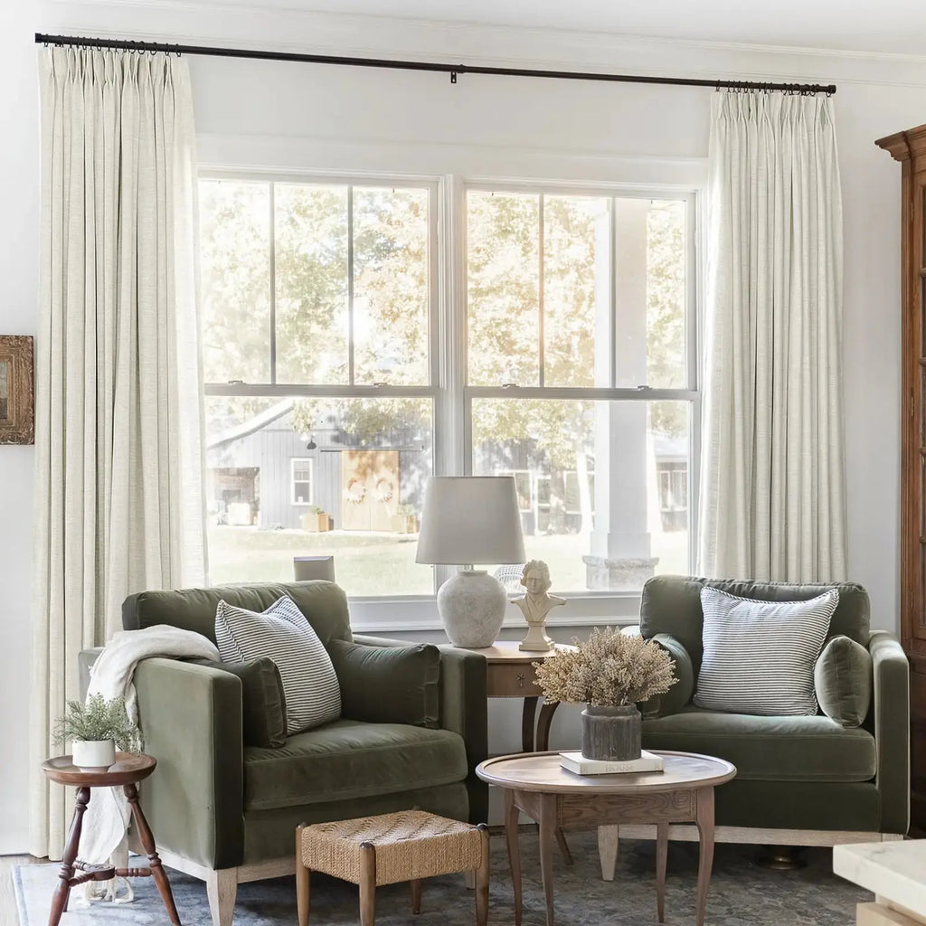 Liz Linen Pinch Pleat Ready Made Curtain with Blackout Thermal Lining