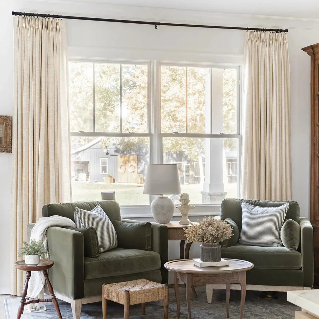 Liz Linen Pinch Pleat Ready Made Curtain with Blackout Thermal Lining