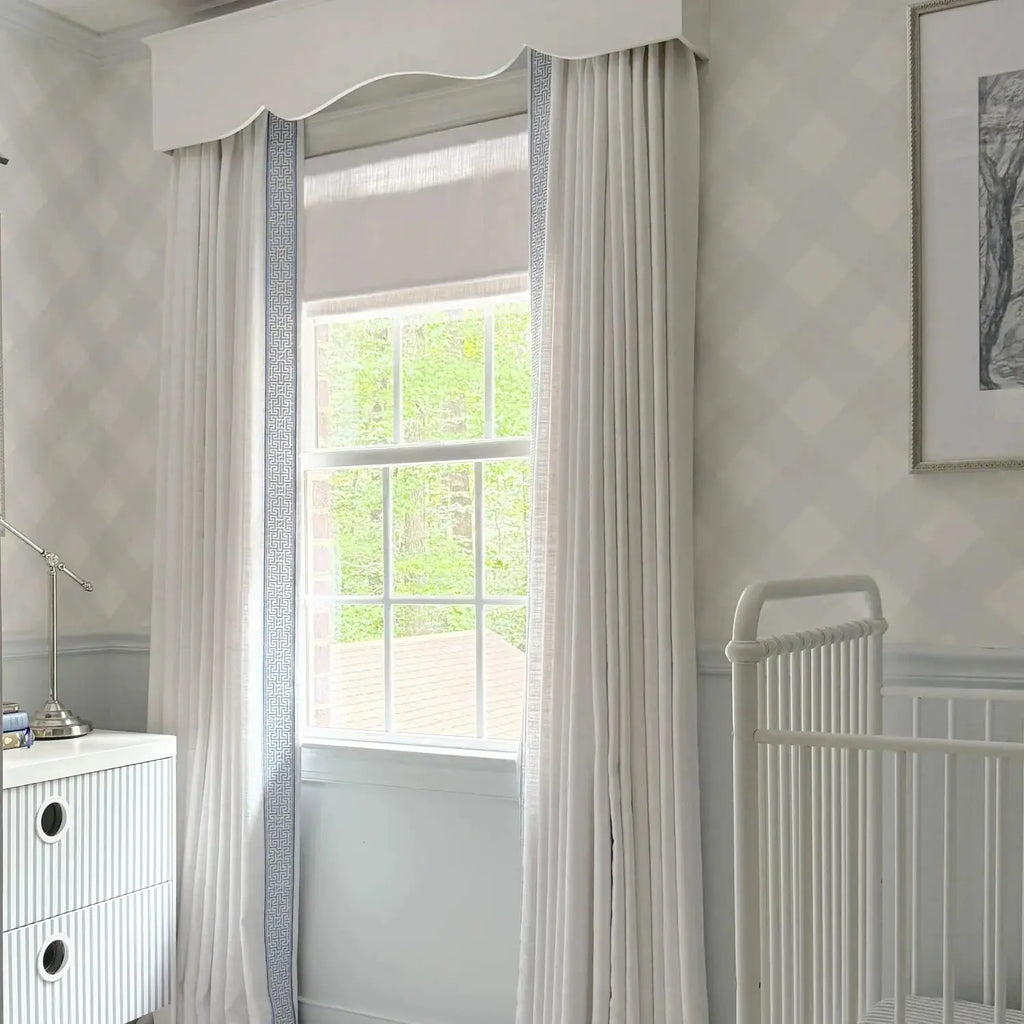 Liz Linen Curtains with Border Trim (Sold per Pair)