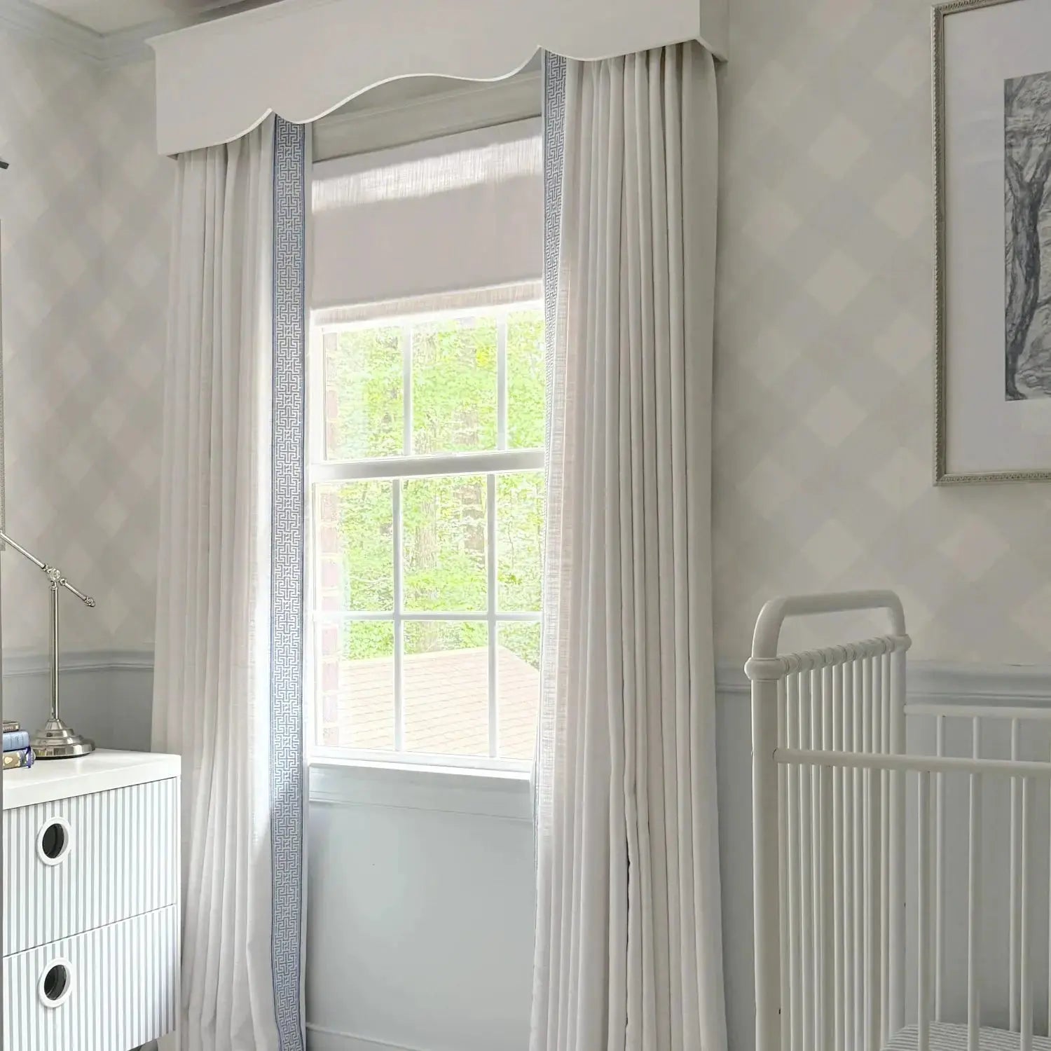 Liz Linen Curtains with Border Trim (Sold per Pair)