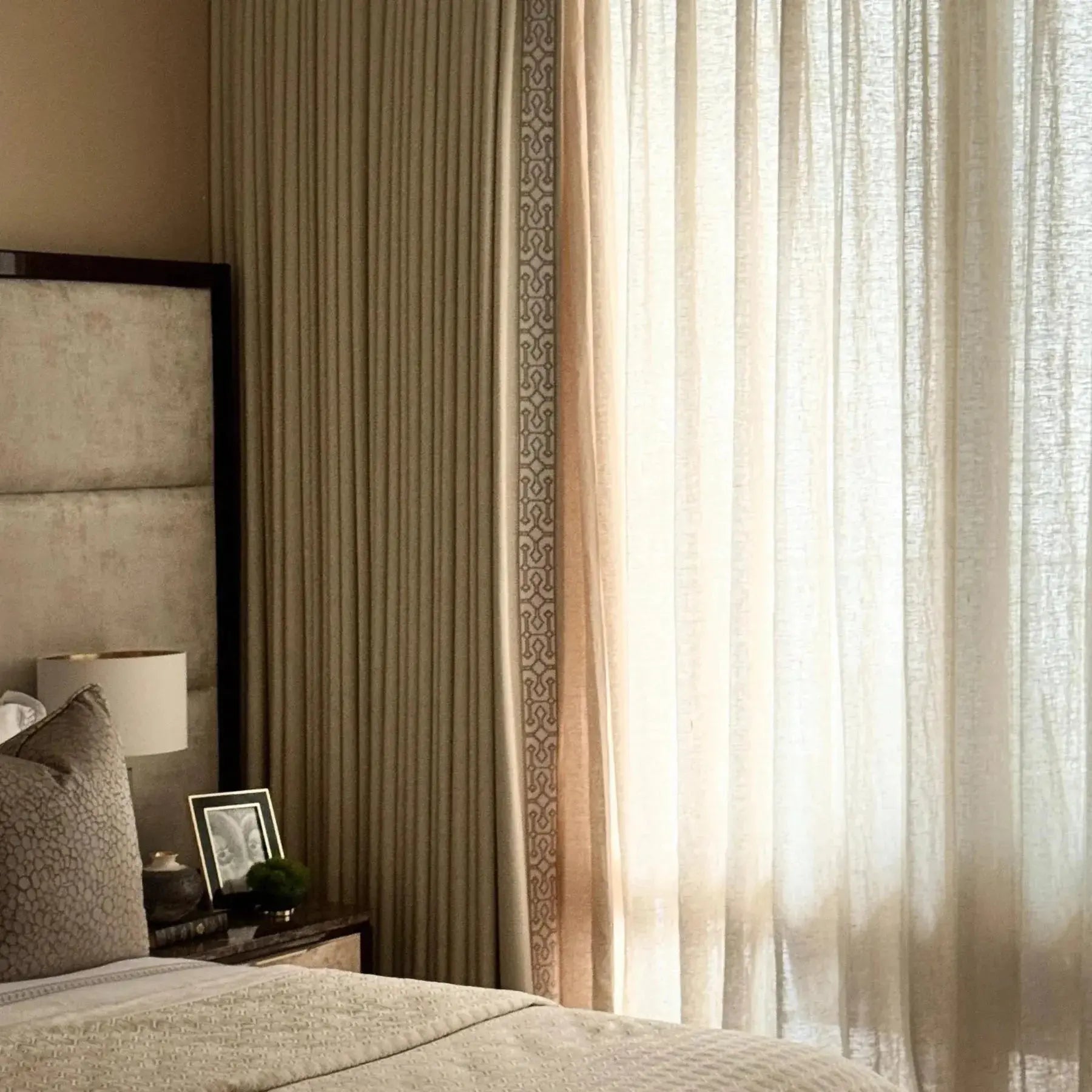 Liz Linen Curtains with Border Trim (Sold per Pair)