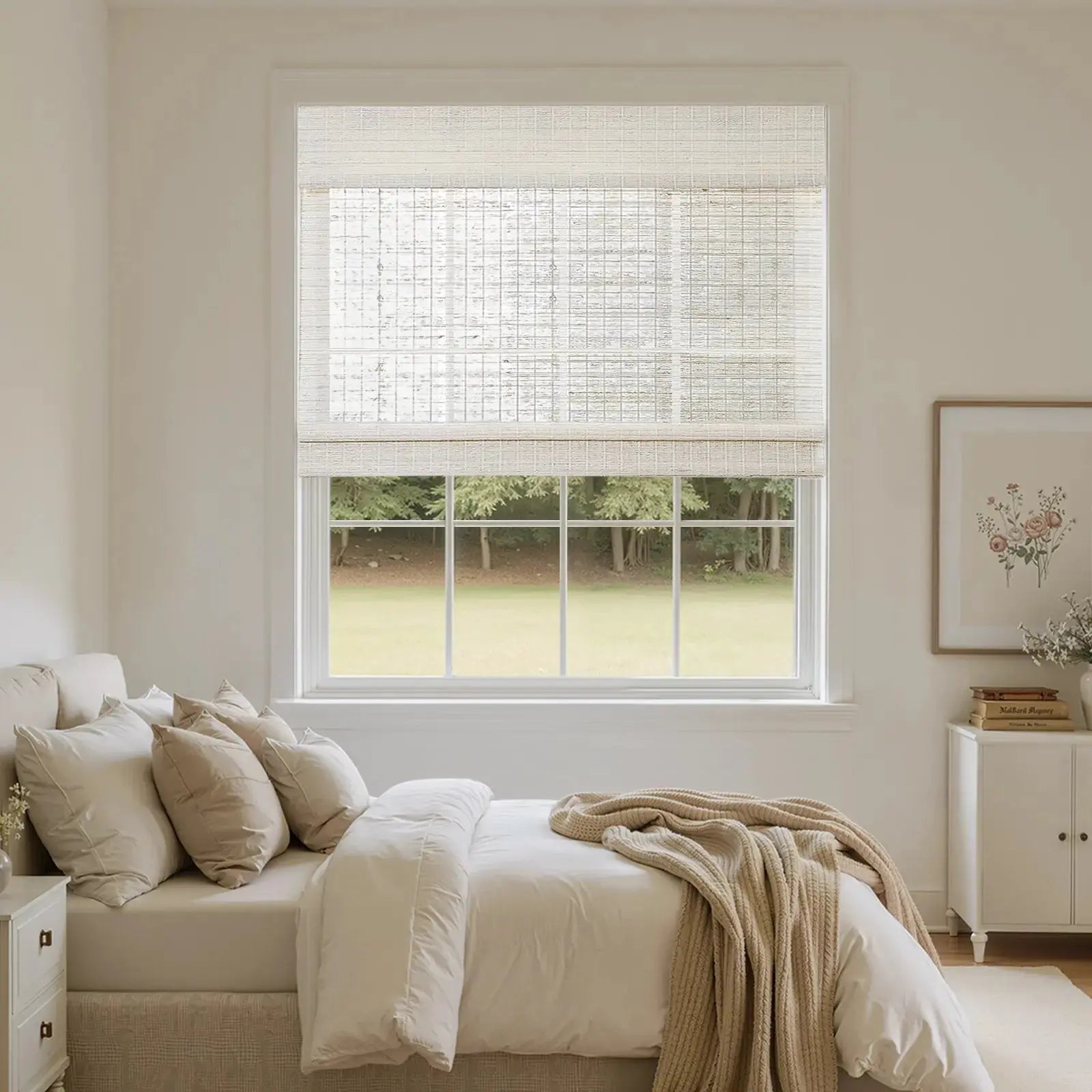 Rae Natural Ramie Flax Woven Wood Shades - Series C