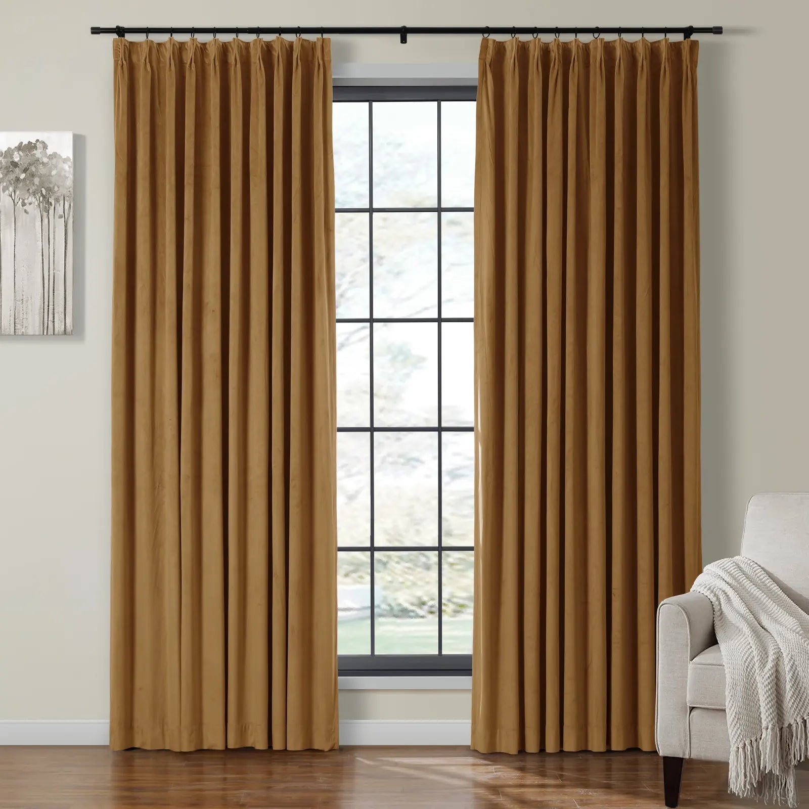 Birkin Velvet Curtain Pleated