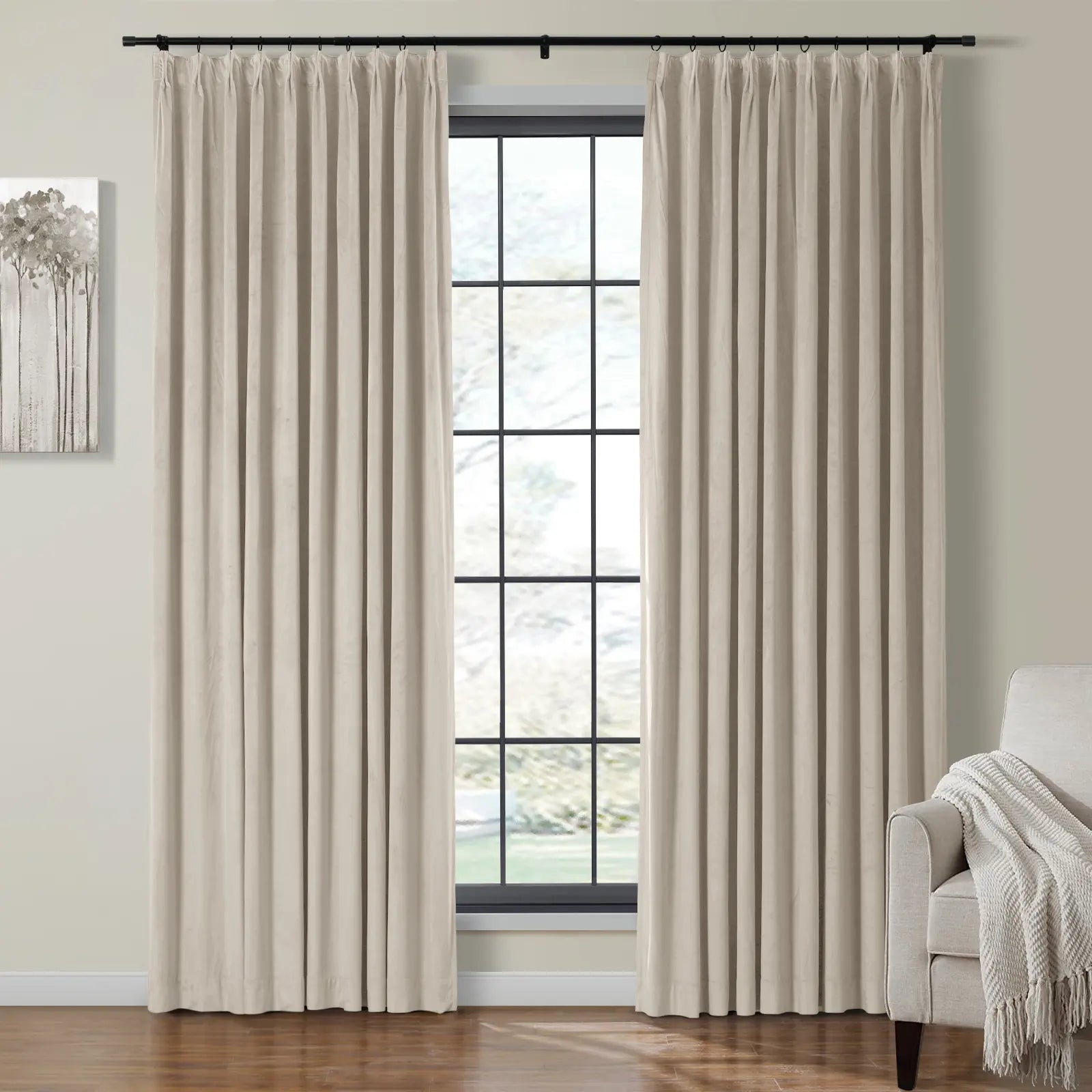 Birkin Velvet Curtain Pleated