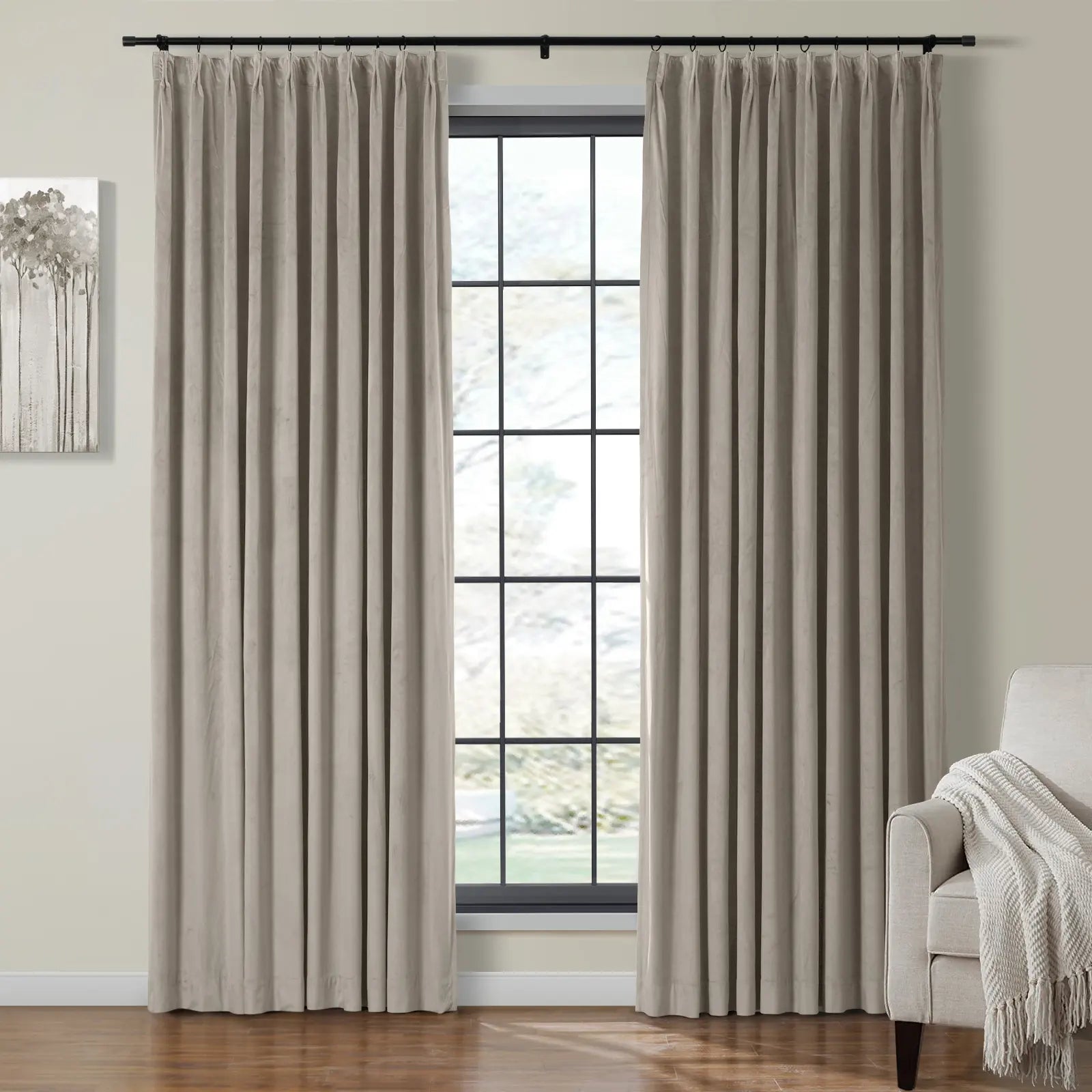 Birkin Velvet Curtain Pleated