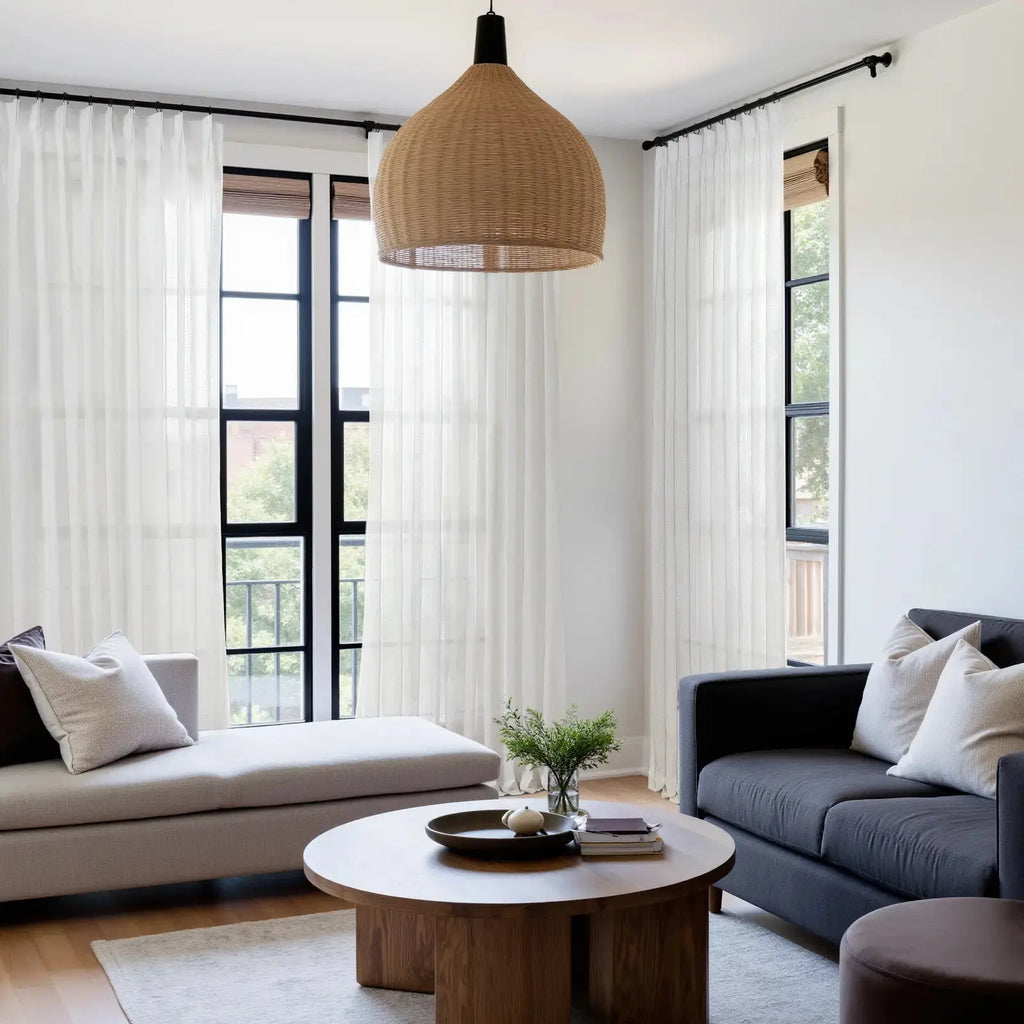 Flynn Airy Lightweight Sheer Curtain Pleated