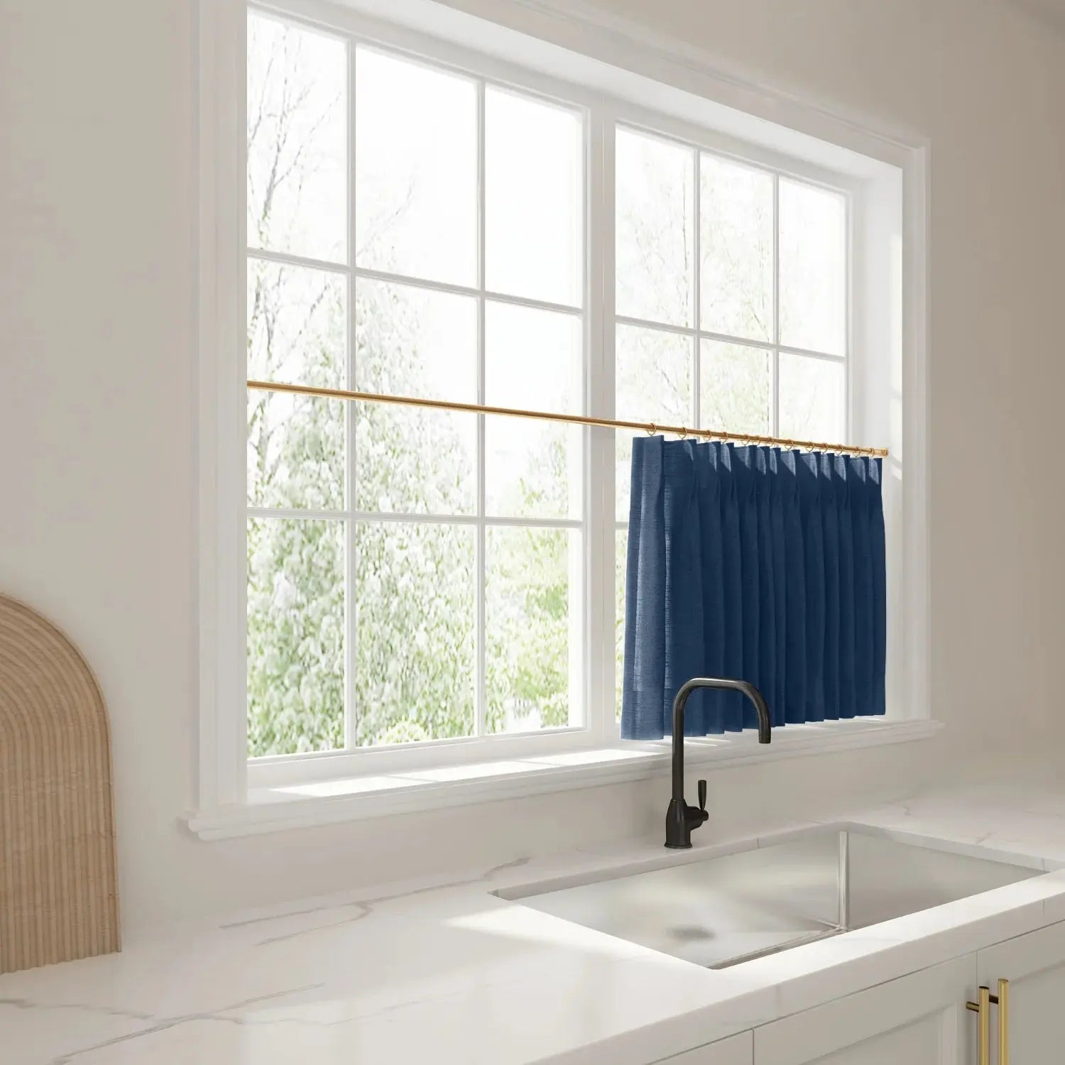 Liz Linen Pleated Cafe Curtains