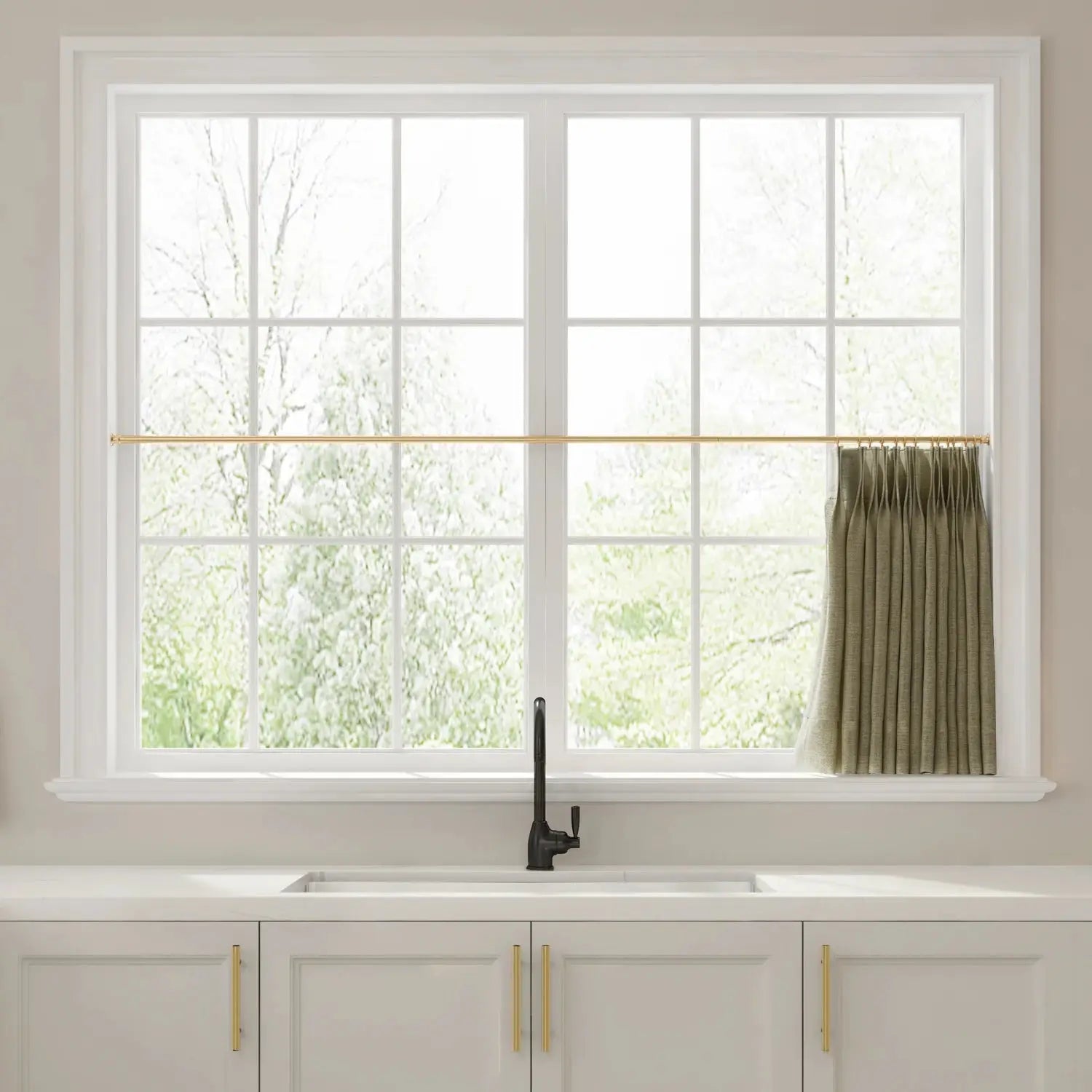 Liz Linen Pleated Cafe Curtains