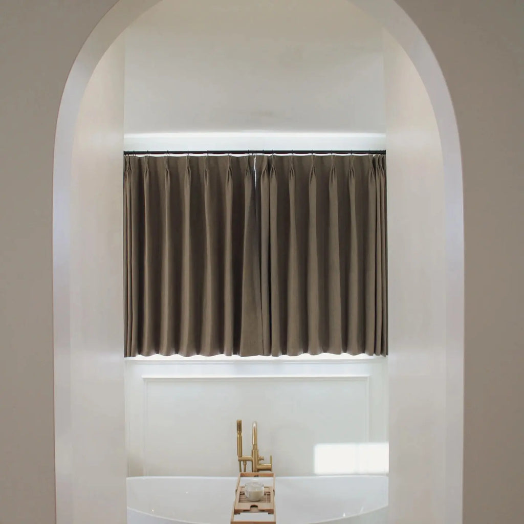 Liz Linen Pleated Cafe Curtains