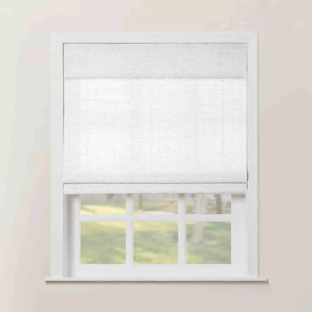 Rae Natural Ramie Flax Woven Wood Shades - Series C