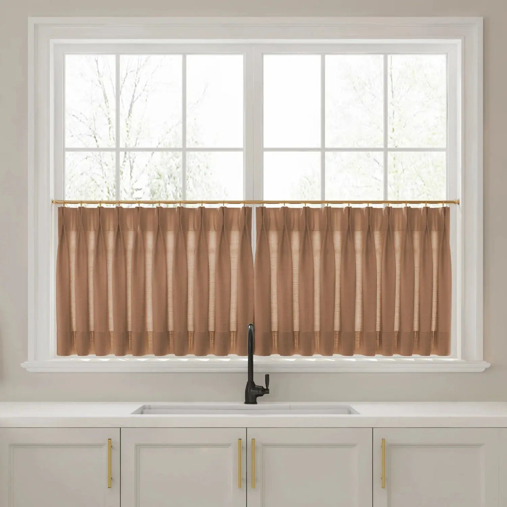 Liz Linen Pleated Cafe Curtains