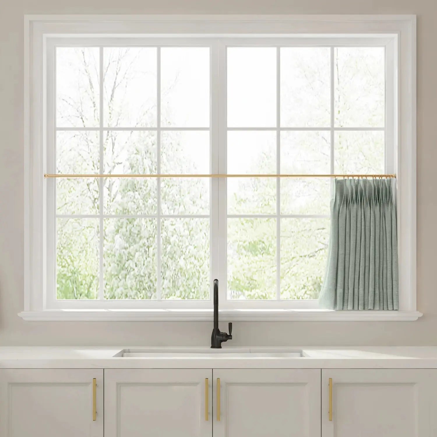 Liz Linen Pleated Cafe Curtains