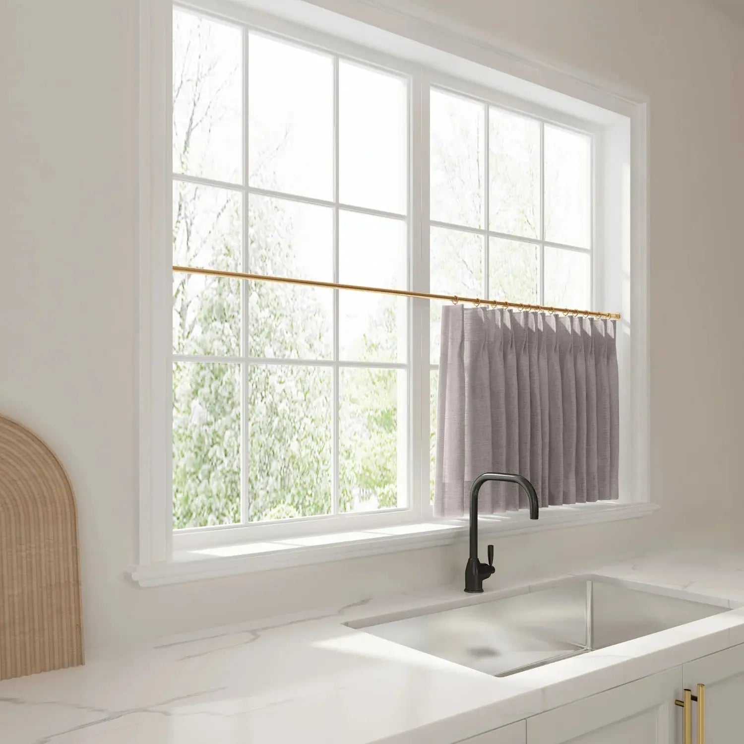 Liz Linen Pleated Cafe Curtains