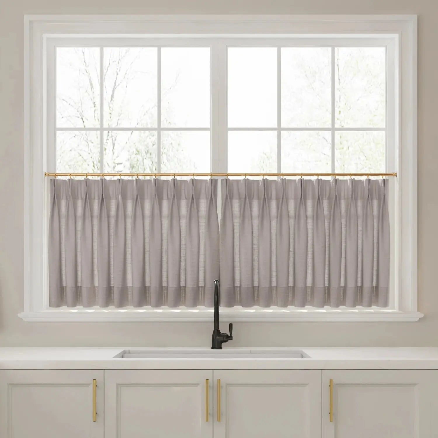 Liz Linen Pleated Cafe Curtains