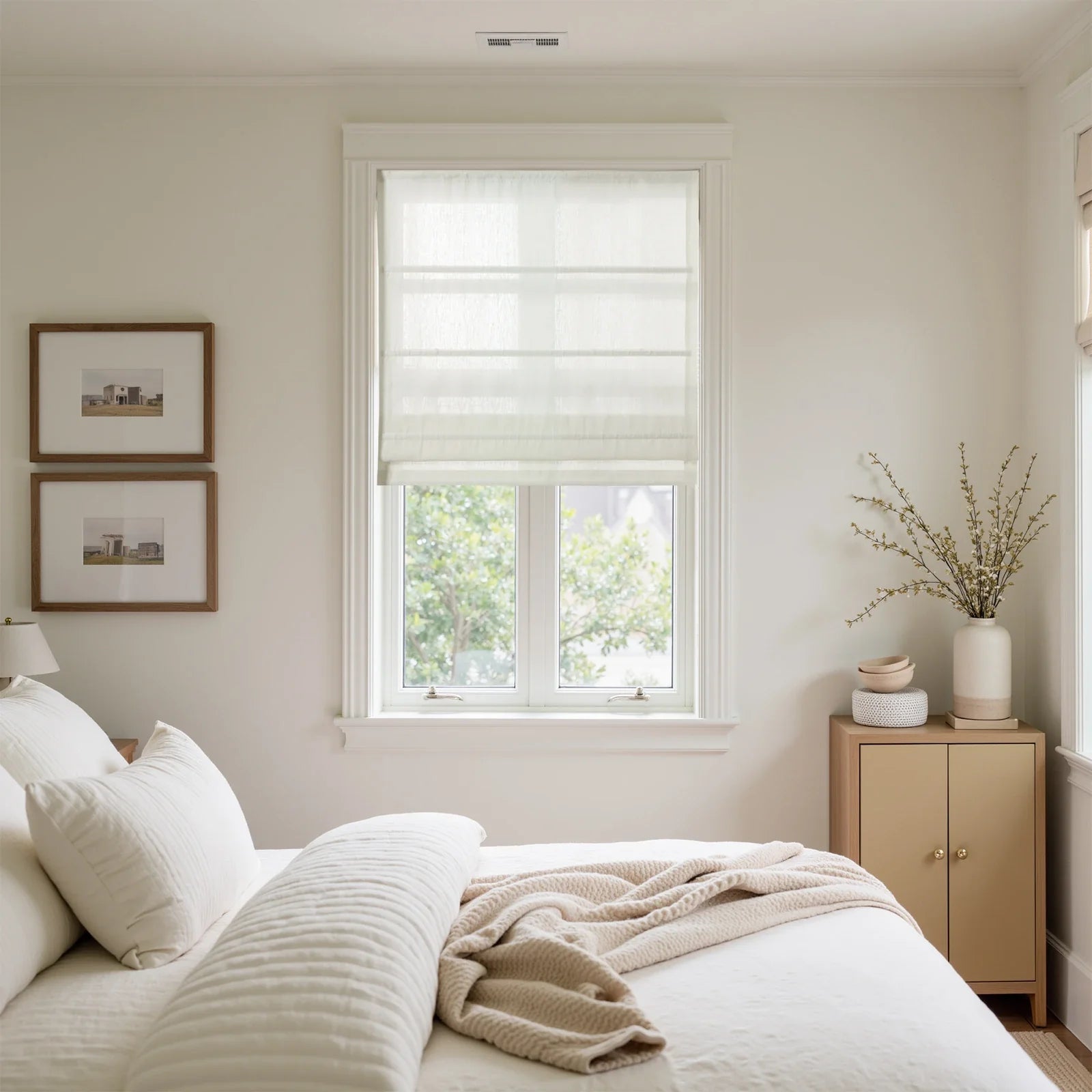 Patti Belgian Linen Roman Shade Cordless