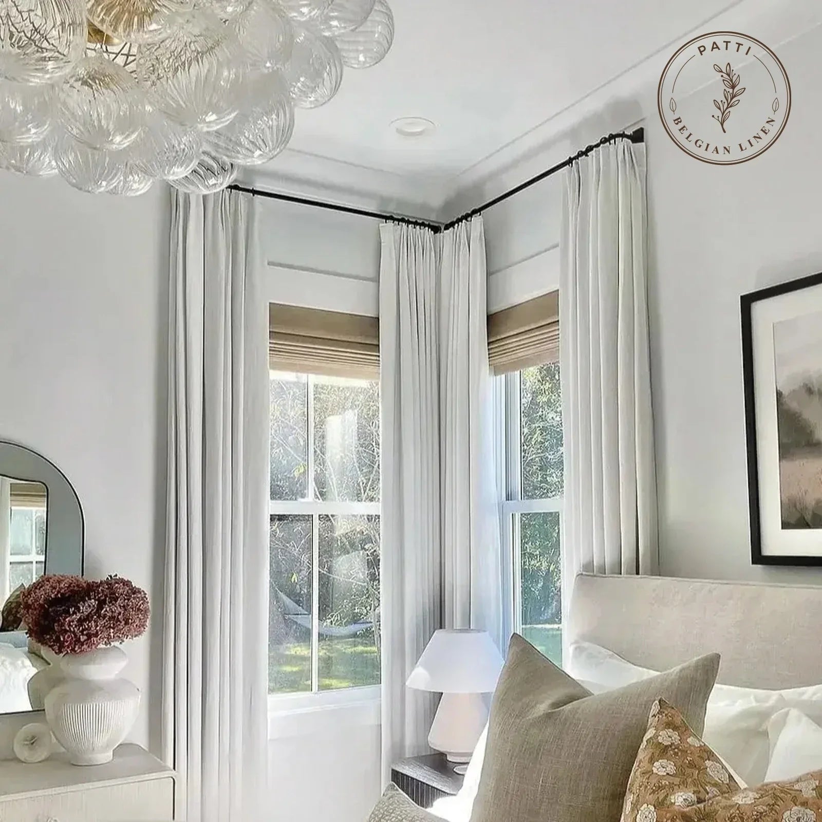 Patti Premium 100% Belgian Flax Linen Curtain Pleated