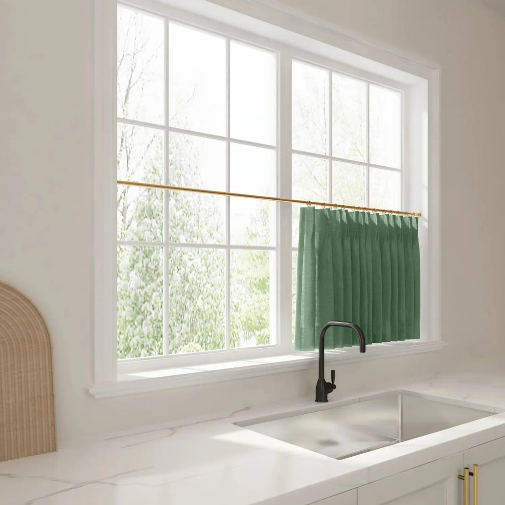 Liz Linen Pleated Cafe Curtains
