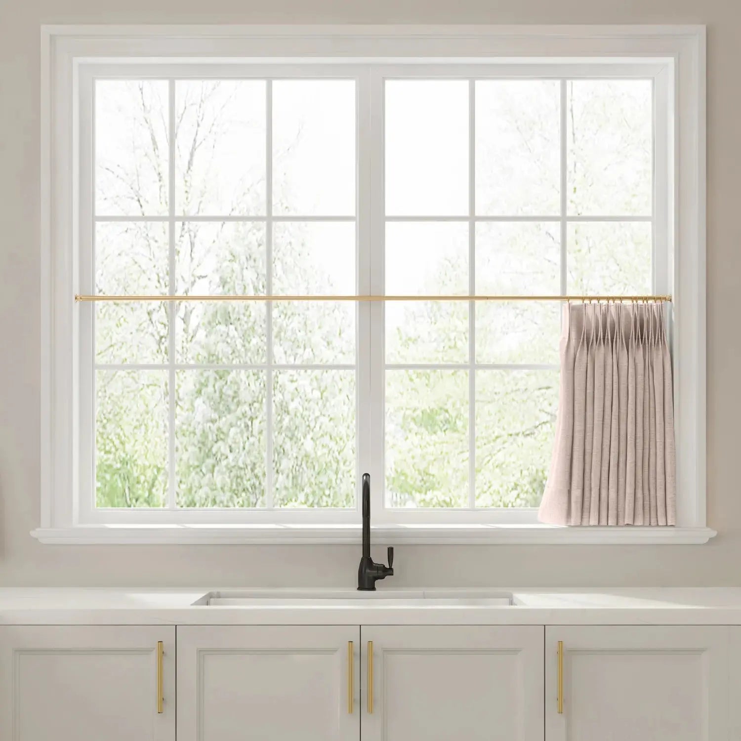 Liz Linen Pleated Cafe Curtains