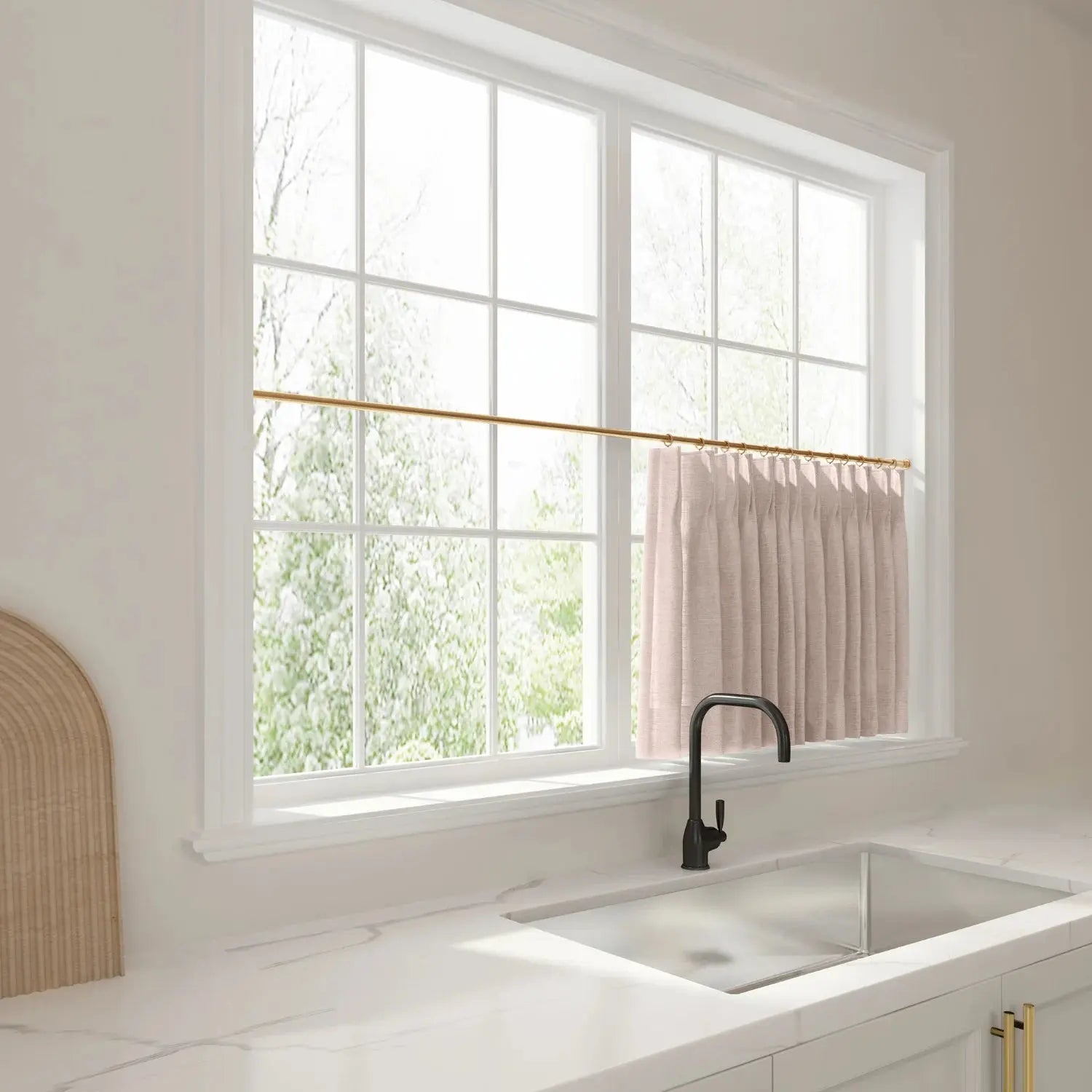 Liz Linen Pleated Cafe Curtains