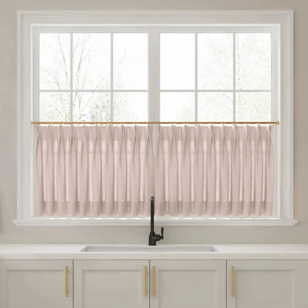 Liz Linen Pleated Cafe Curtains