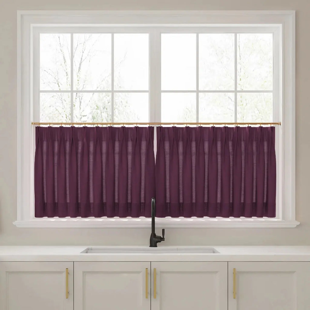 Liz Linen Pleated Cafe Curtains