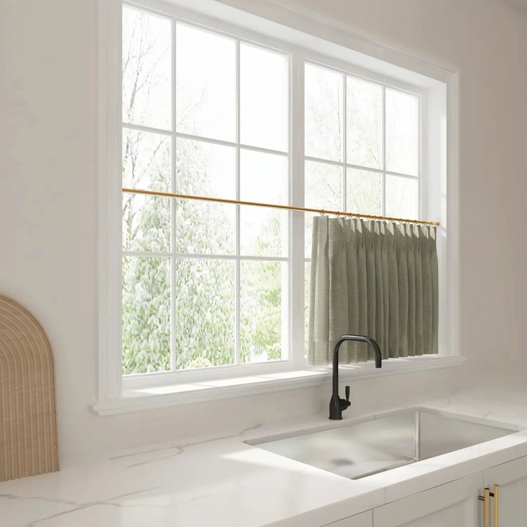 Liz Linen Pleated Cafe Curtains
