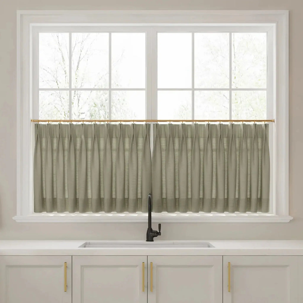 Liz Linen Pleated Cafe Curtains