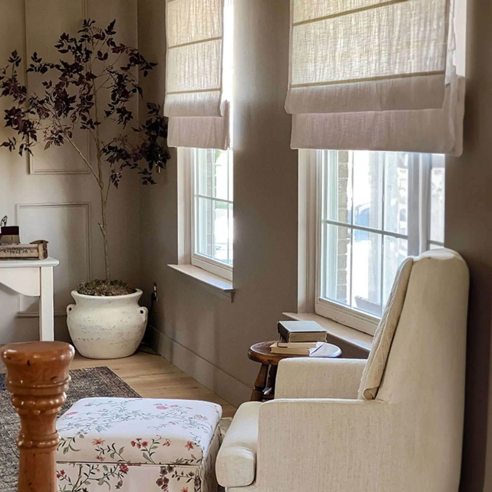 Jawara Linen Cotton Roman Shade Cordless