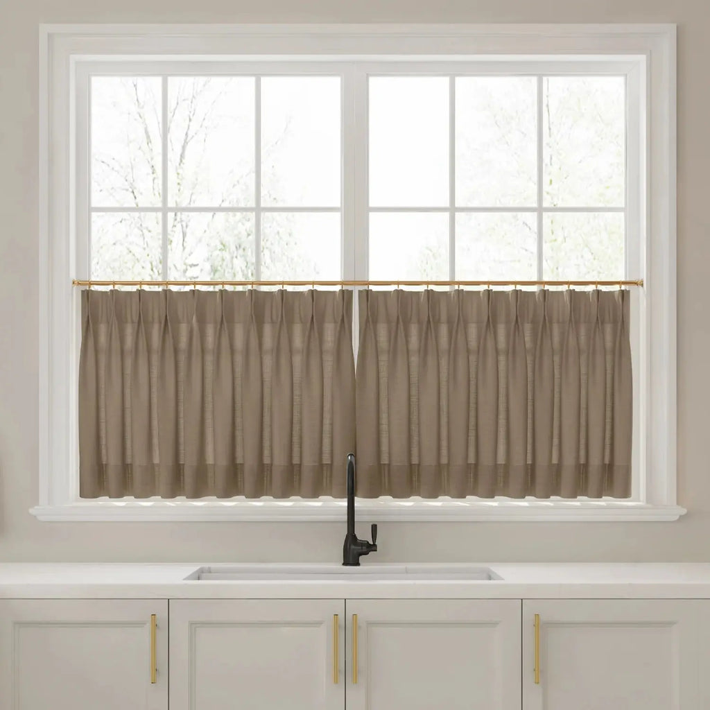 Liz Linen Pleated Cafe Curtains
