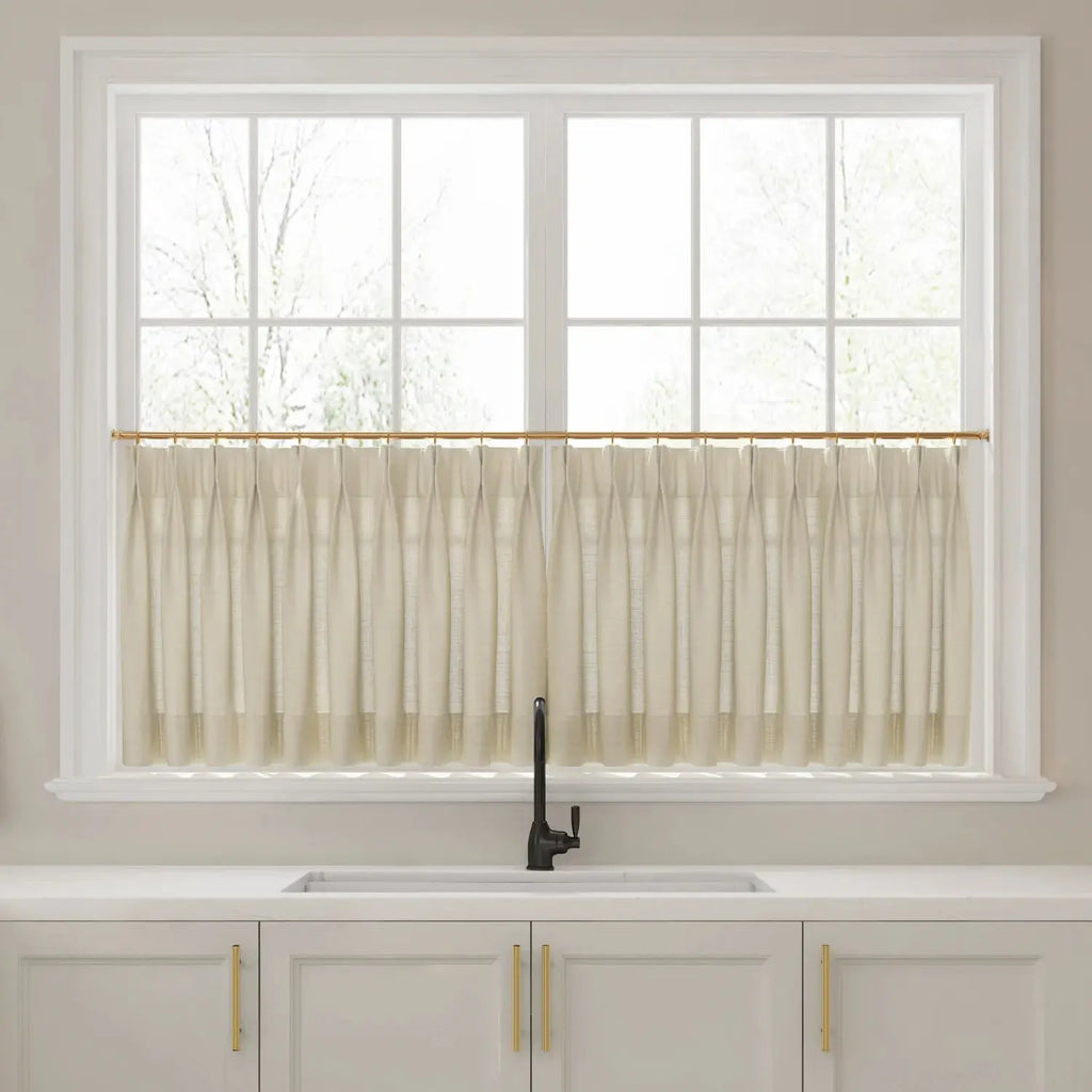 Liz Linen Pleated Cafe Curtains
