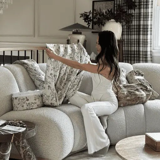 Sara Le Print Linen Drapery Pleated