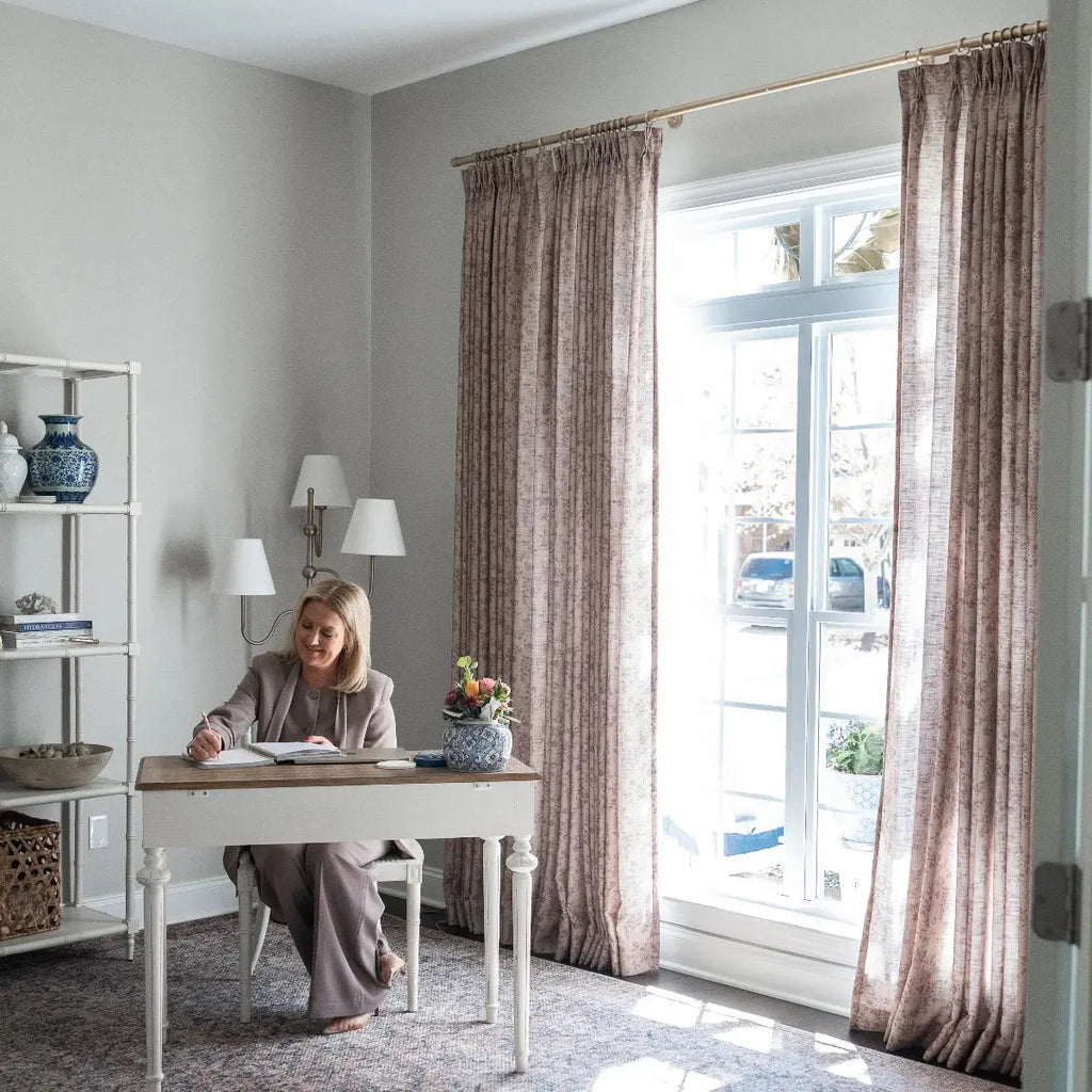 Sara Le Print Linen Drapery Pleated