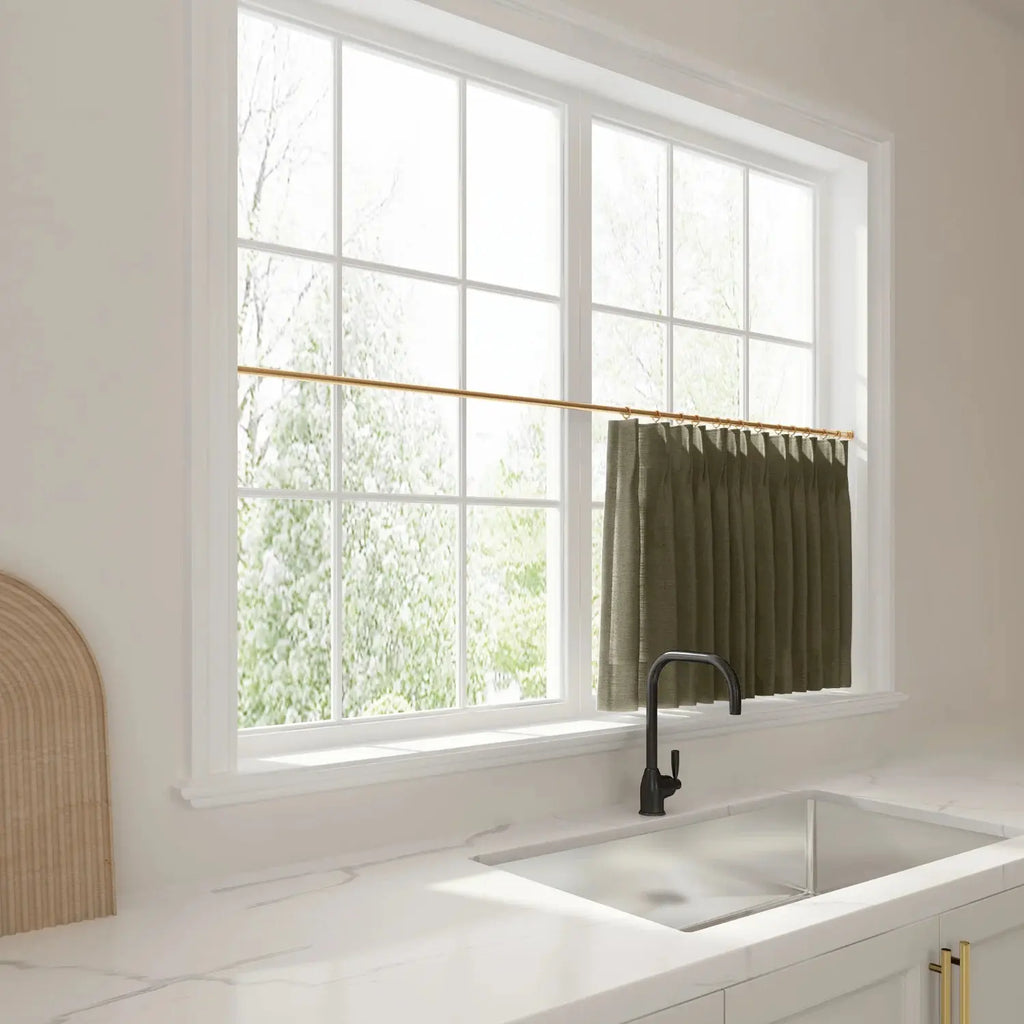 Liz Linen Pleated Cafe Curtains