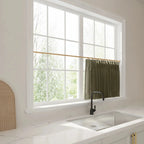 Liz Linen Pleated Cafe Curtains