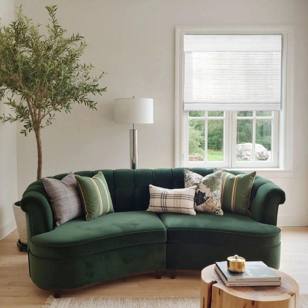 Rae Natural Ramie Flax Woven Wood Shades - Series C