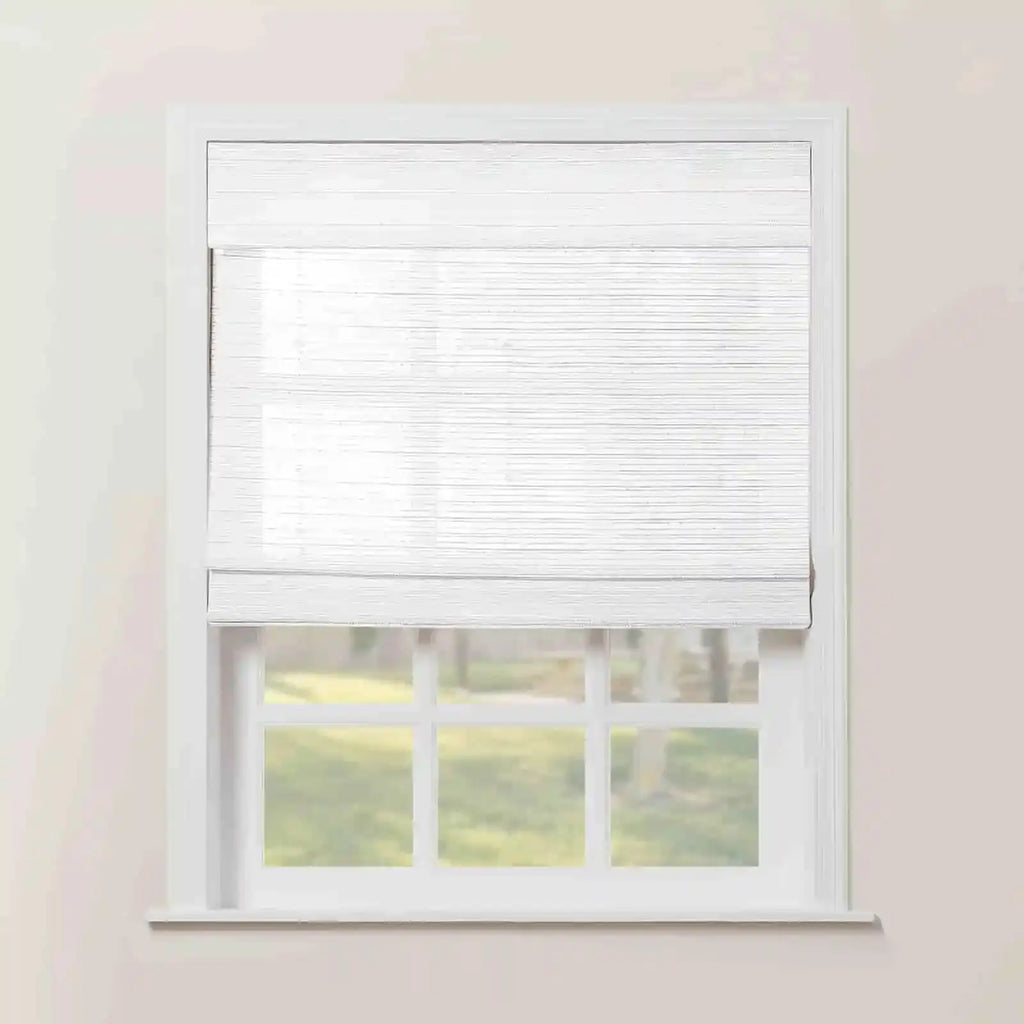 Rae Natural Ramie Flax Woven Wood Shades - Series C