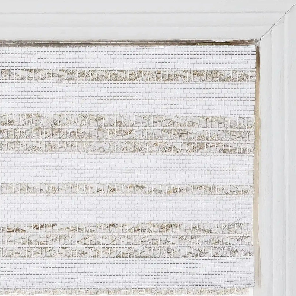 Rae Natural Ramie Flax Woven Wood Shades - Series C
