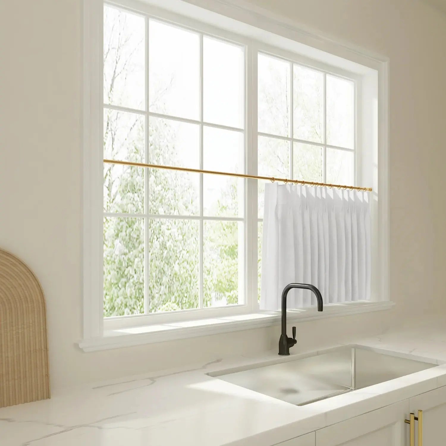 Liz Linen Pleated Cafe Curtains