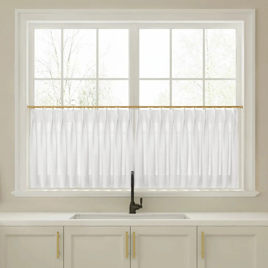 Liz Linen Pleated Cafe Curtains