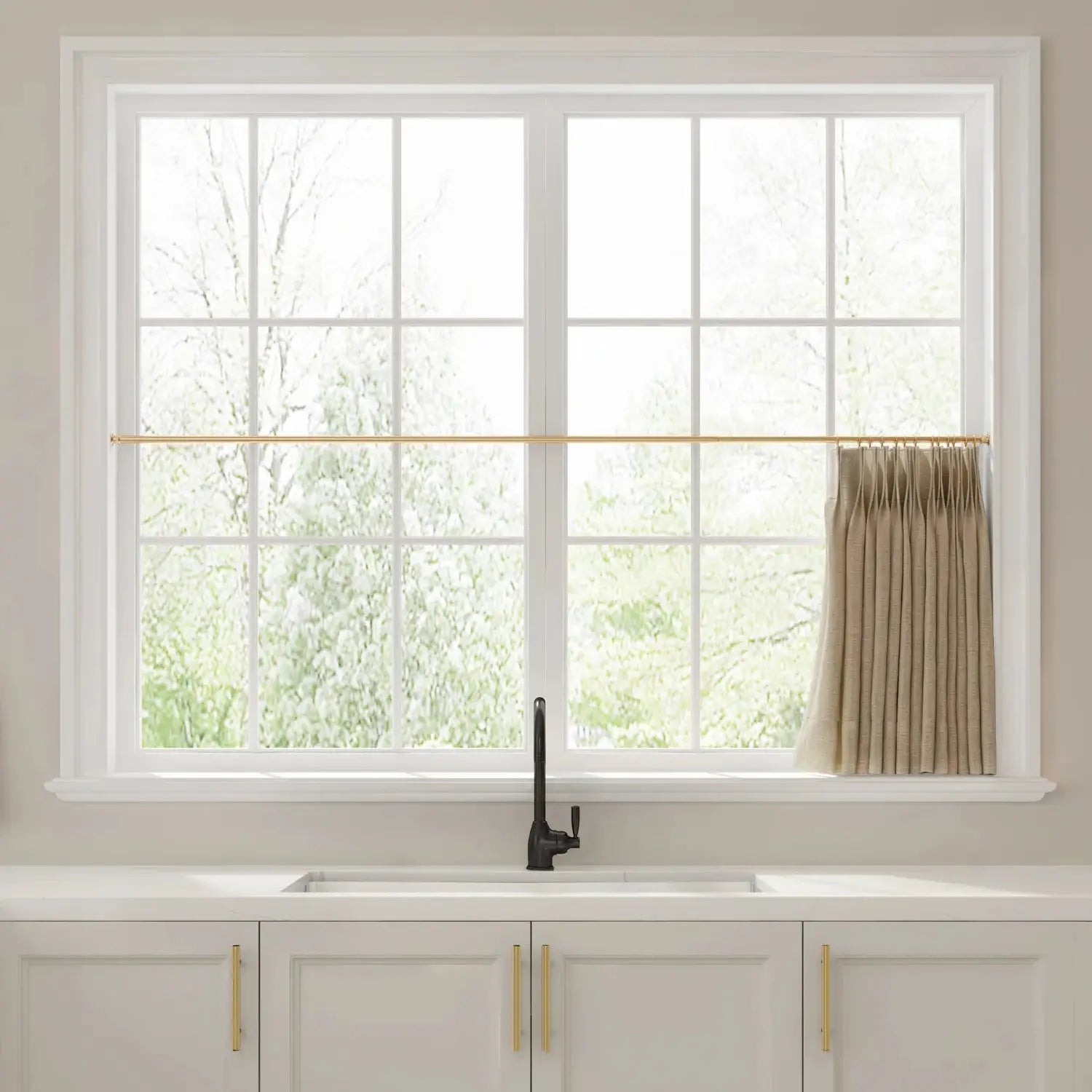 Liz Linen Pleated Cafe Curtains