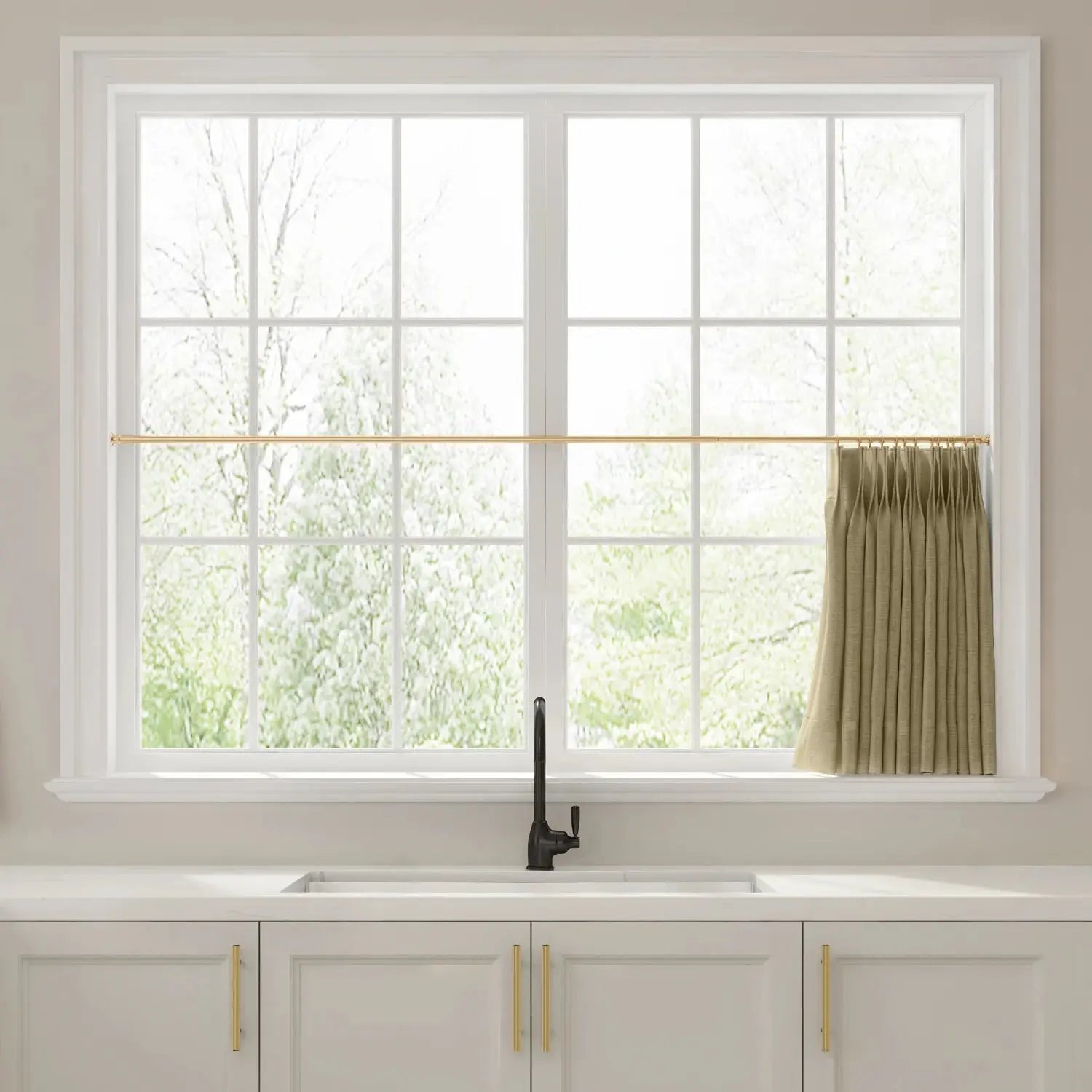 Liz Linen Pleated Cafe Curtains