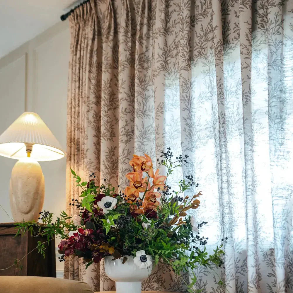 Sara Le Print Linen Drapery Pleated