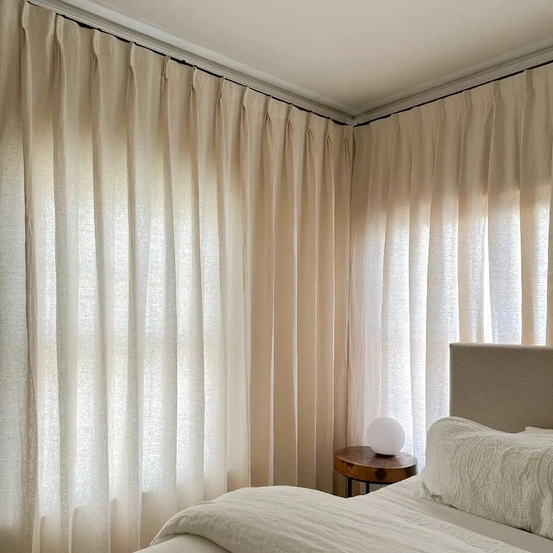 Patti Premium 100% Belgian Flax Linen Curtain Pleated