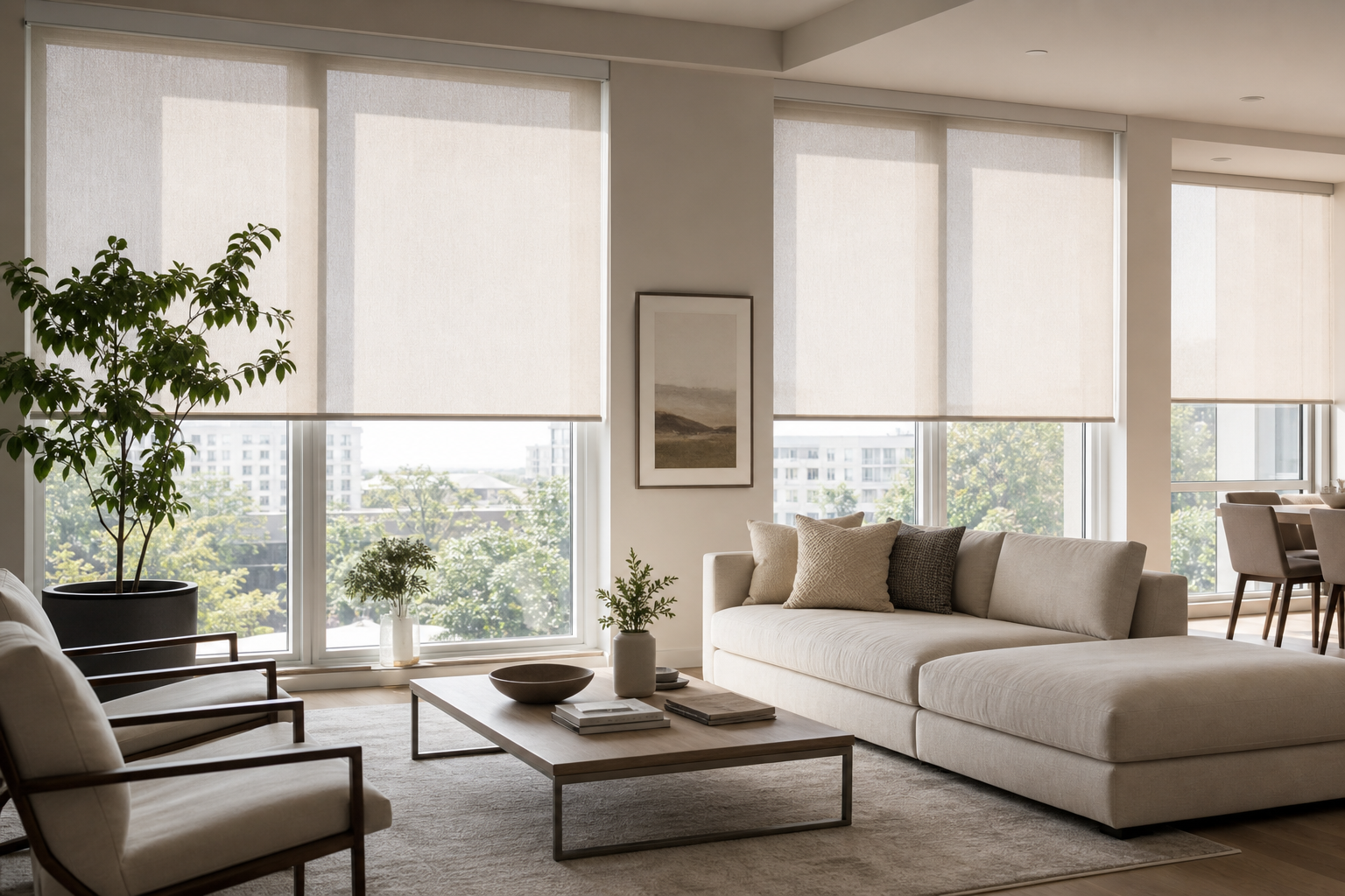 Light Filtering Motorized Roller Shades